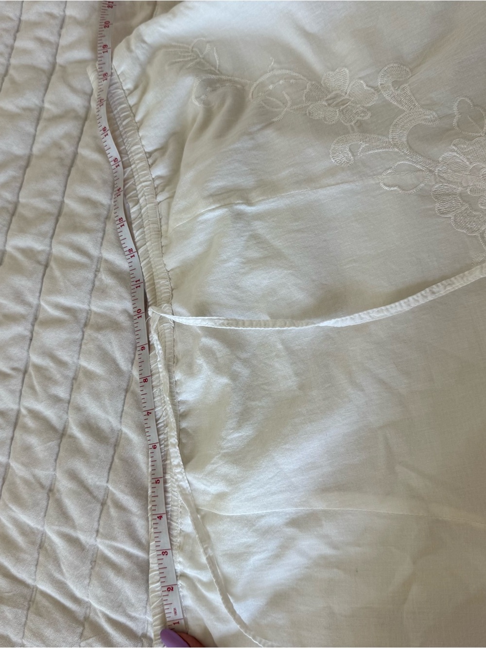 METRO WEAR Y2K Peasant Maxi midi Skirt White Floral Embroidery boho size L/XL - Picture 5 of 6